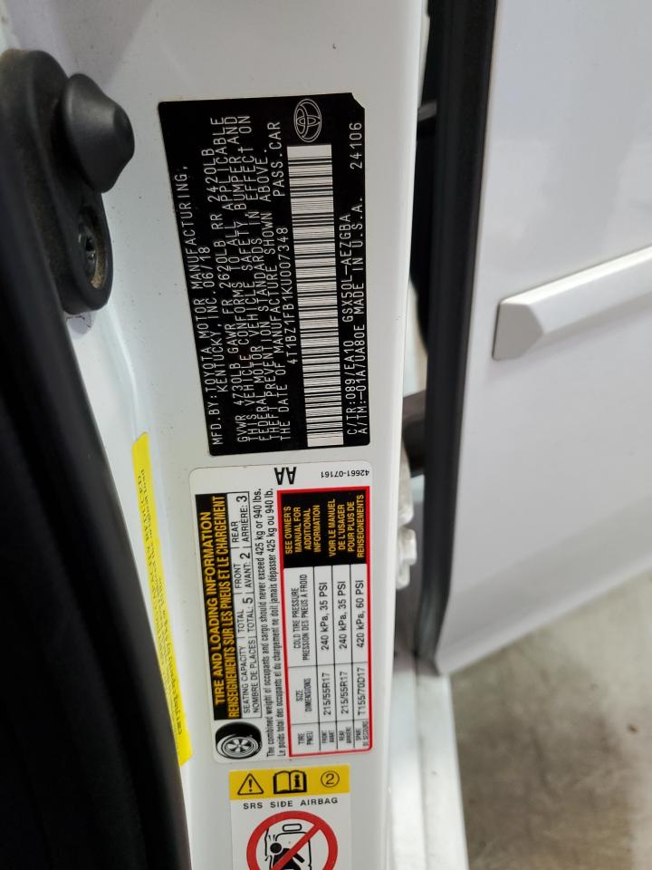 2019 Toyota Avalon Xle VIN: 4T1BZ1FB1KU007348 Lot: 60296194