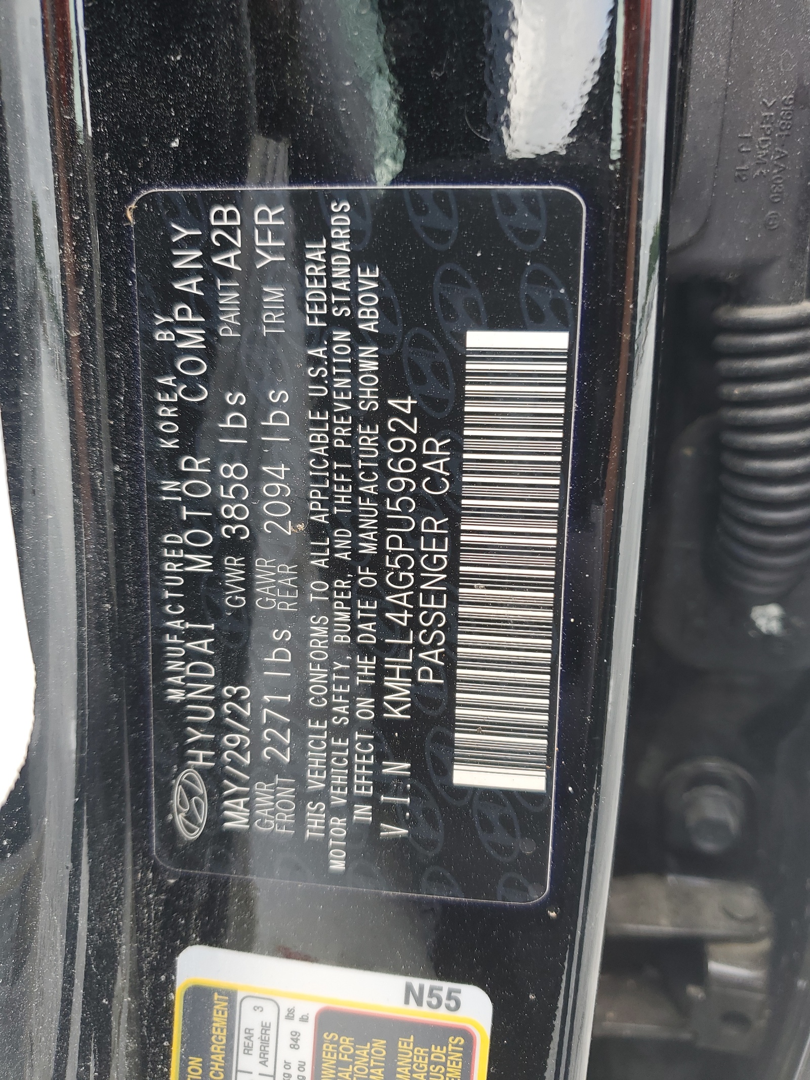 KMHLL4AG5PU596924 2023 Hyundai Elantra Se