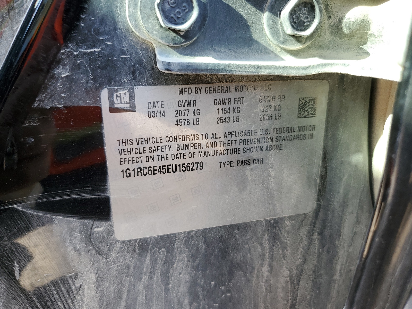 1G1RC6E45EU156279 2014 Chevrolet Volt