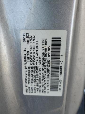 5FNRL5H65BB102967 | 2011 Honda odyssey exl