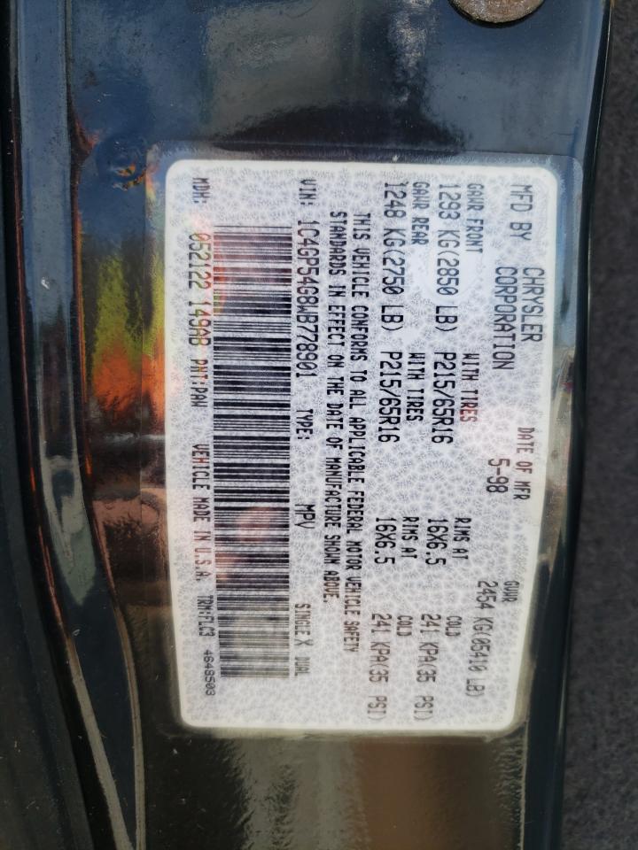 1998 Chrysler Town & Country Lx VIN: 1C4GP54G8WB778901 Lot: 58175254