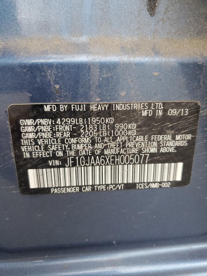 2014 Subaru Impreza VIN: JF1GJAA6XEH005077 Lot: 57375394