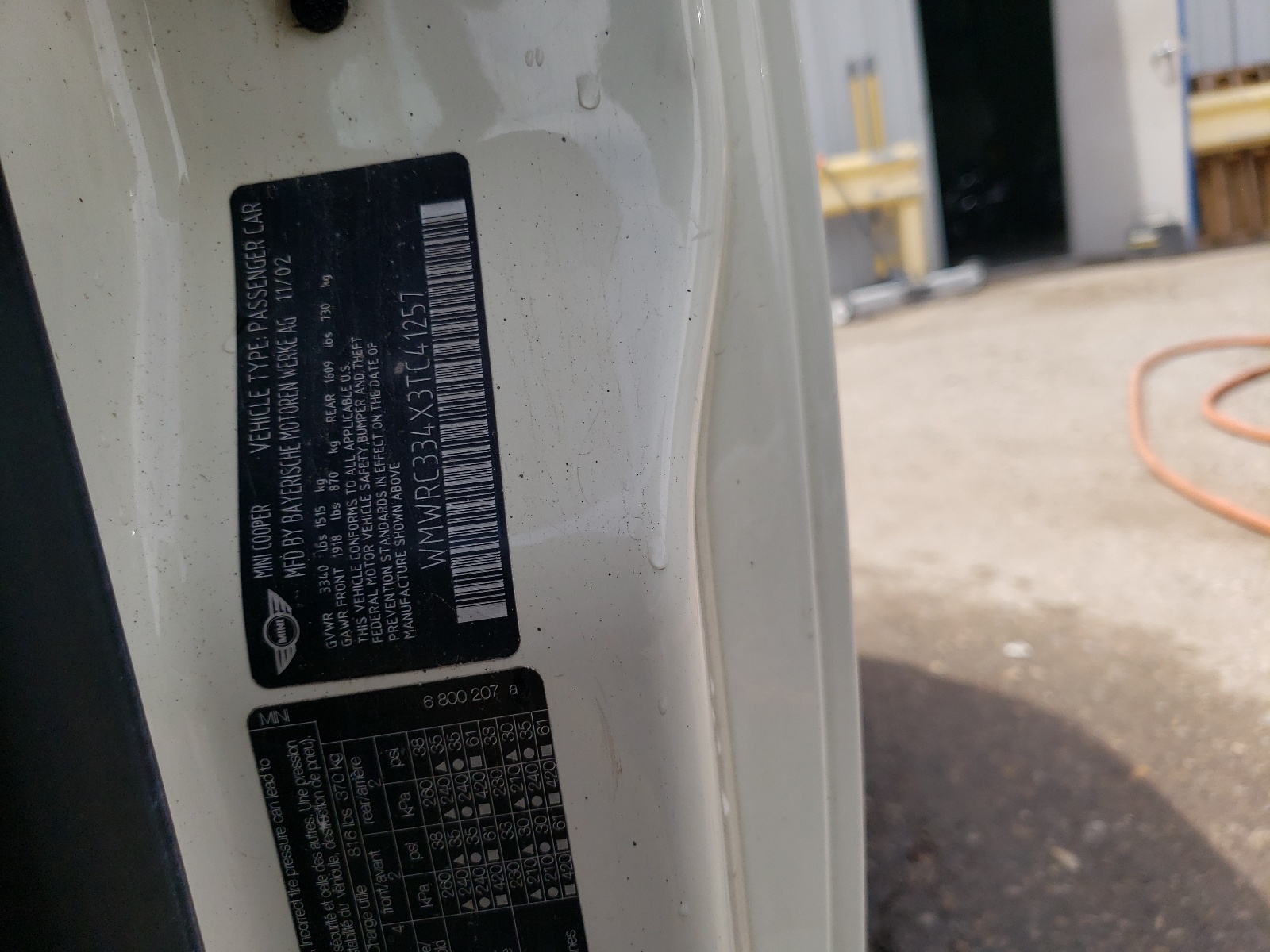 WMWRC334X3TC41257 2003 Mini Cooper