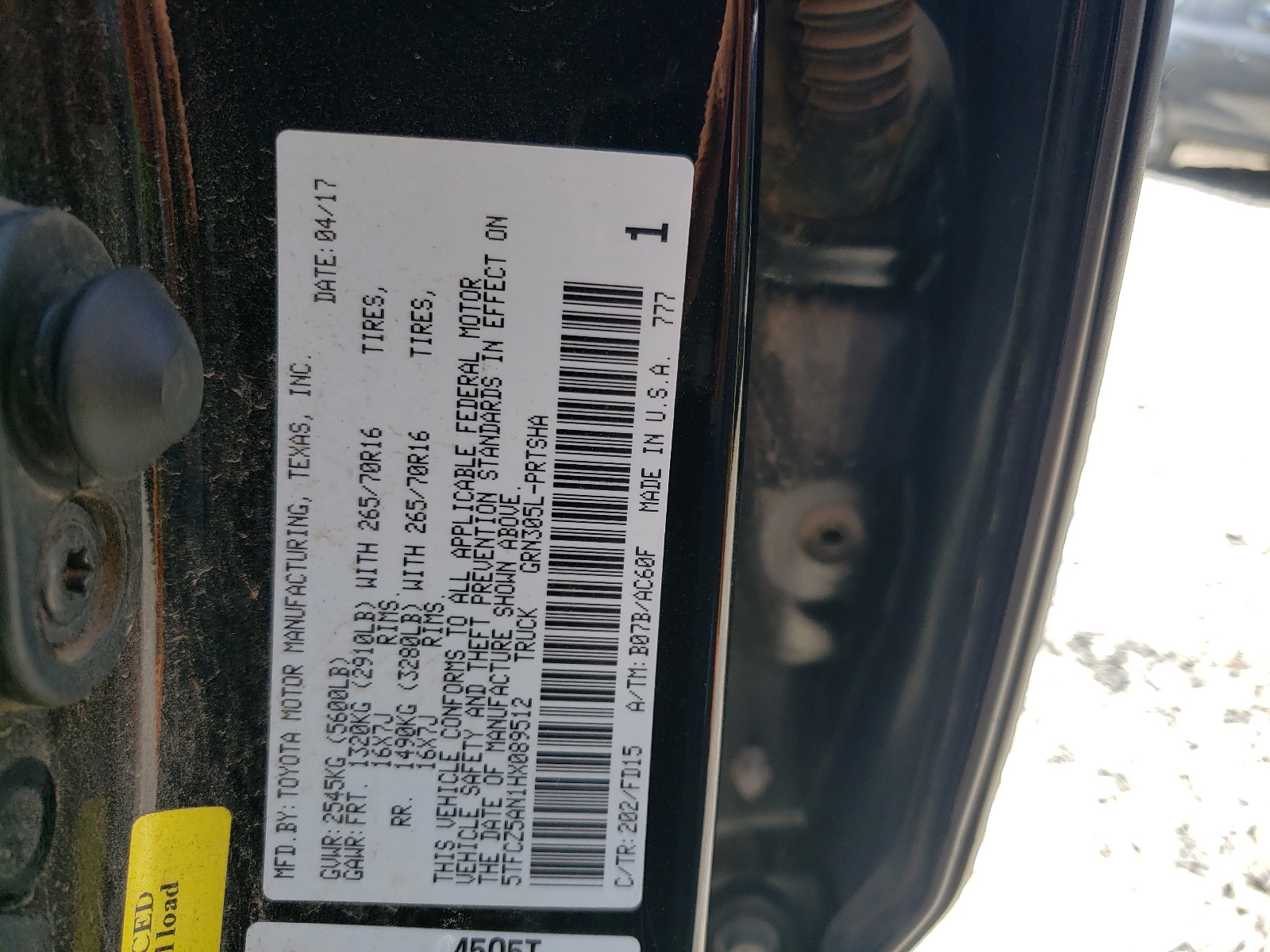 5TFCZ5AN1HX089512 2017 Toyota Tacoma Double Cab