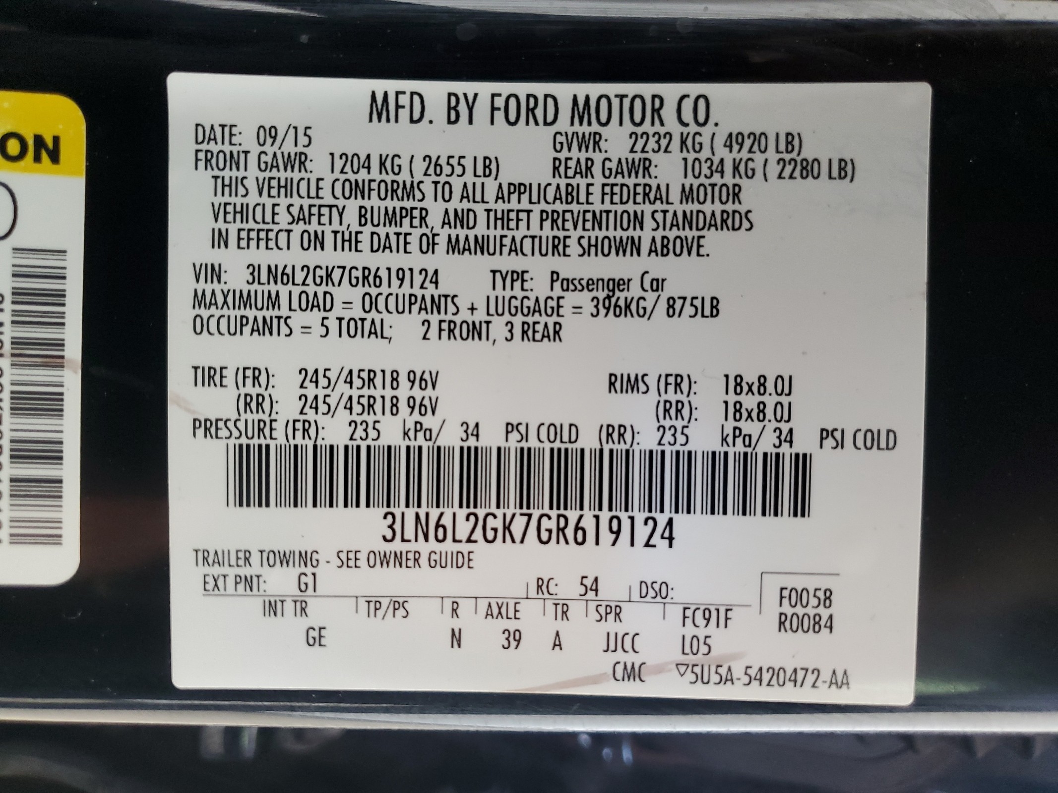 3LN6L2GK7GR619124 2016 Lincoln Mkz