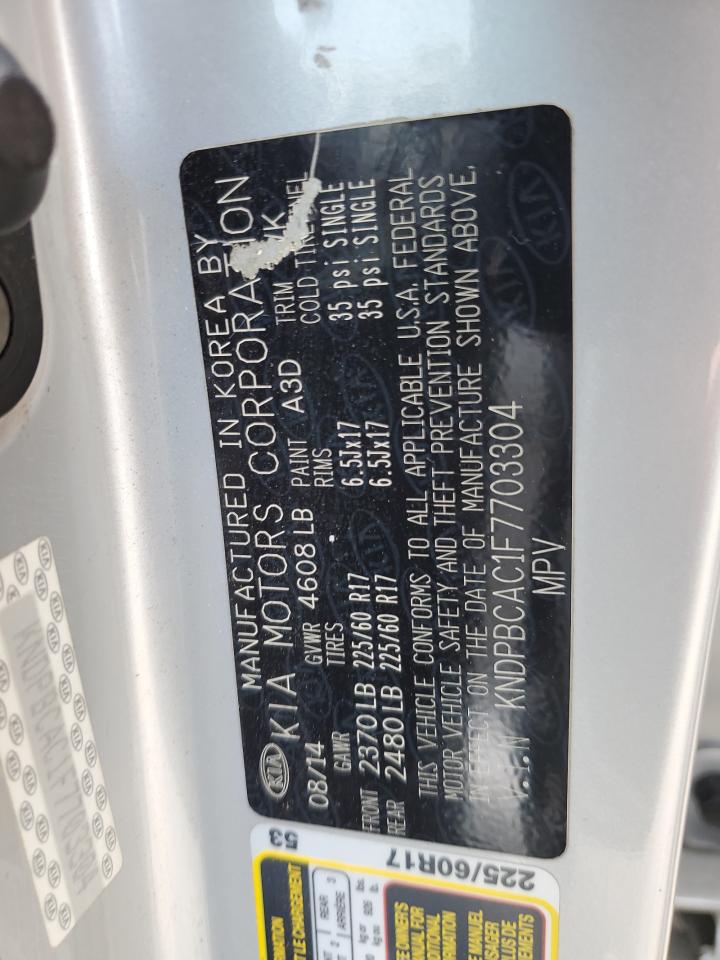 2015 Kia Sportage Lx VIN: KNDPBCAC1F7703304 Lot: 61337524