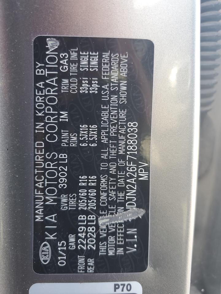 2015 Kia Soul VIN: KNDJN2A26F7188038 Lot: 59238974