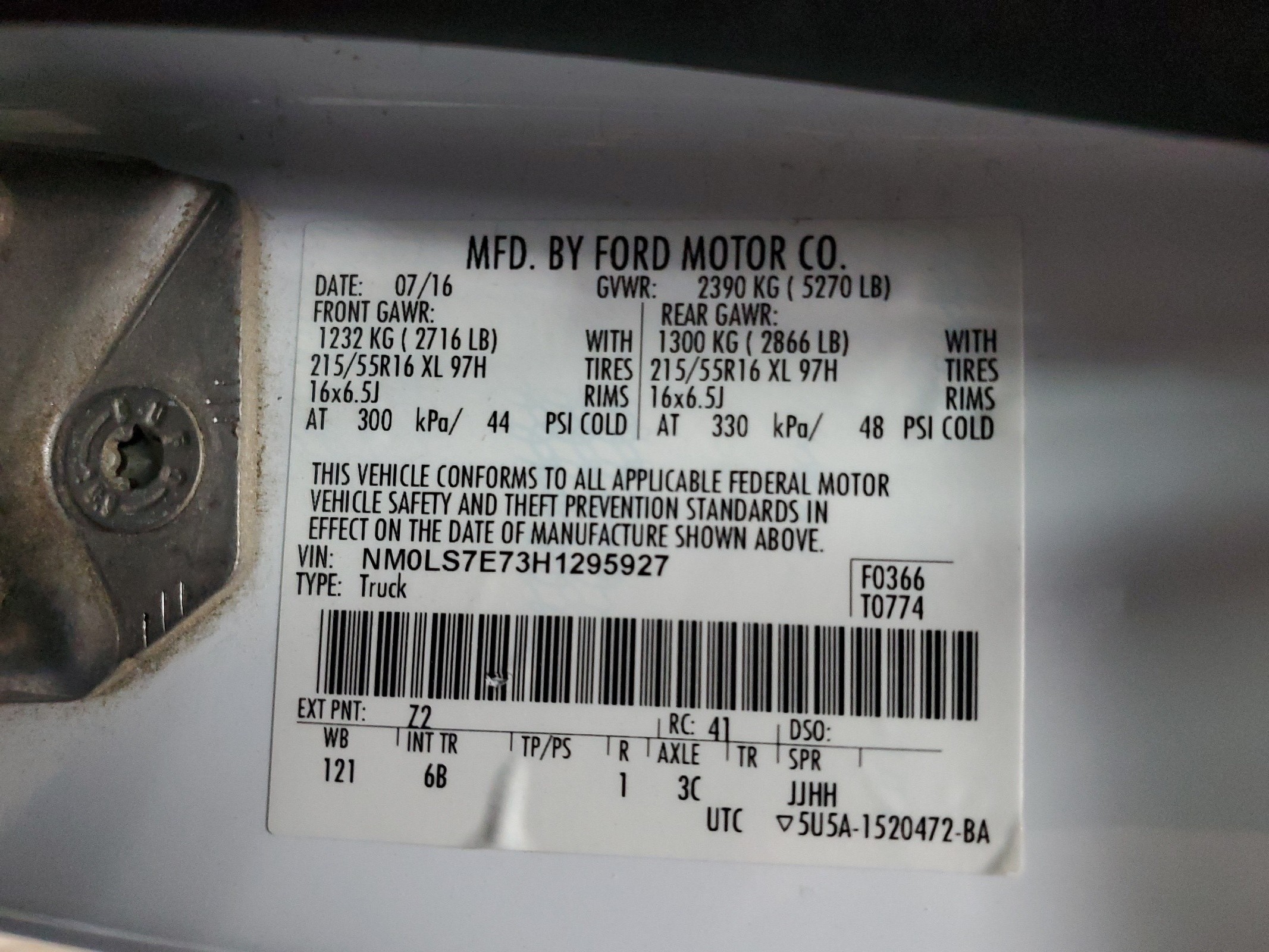 NM0LS7E73H1295927 2017 Ford Transit Connect Xl