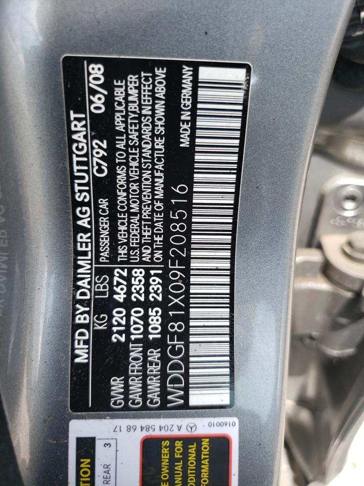 2009 Mercedes-Benz C 300 4Matic VIN: WDDGF81X09F208516 Lot: 56807064