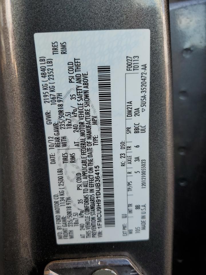 1FMCU9H91DUB36415 2013 Ford Escape Sel