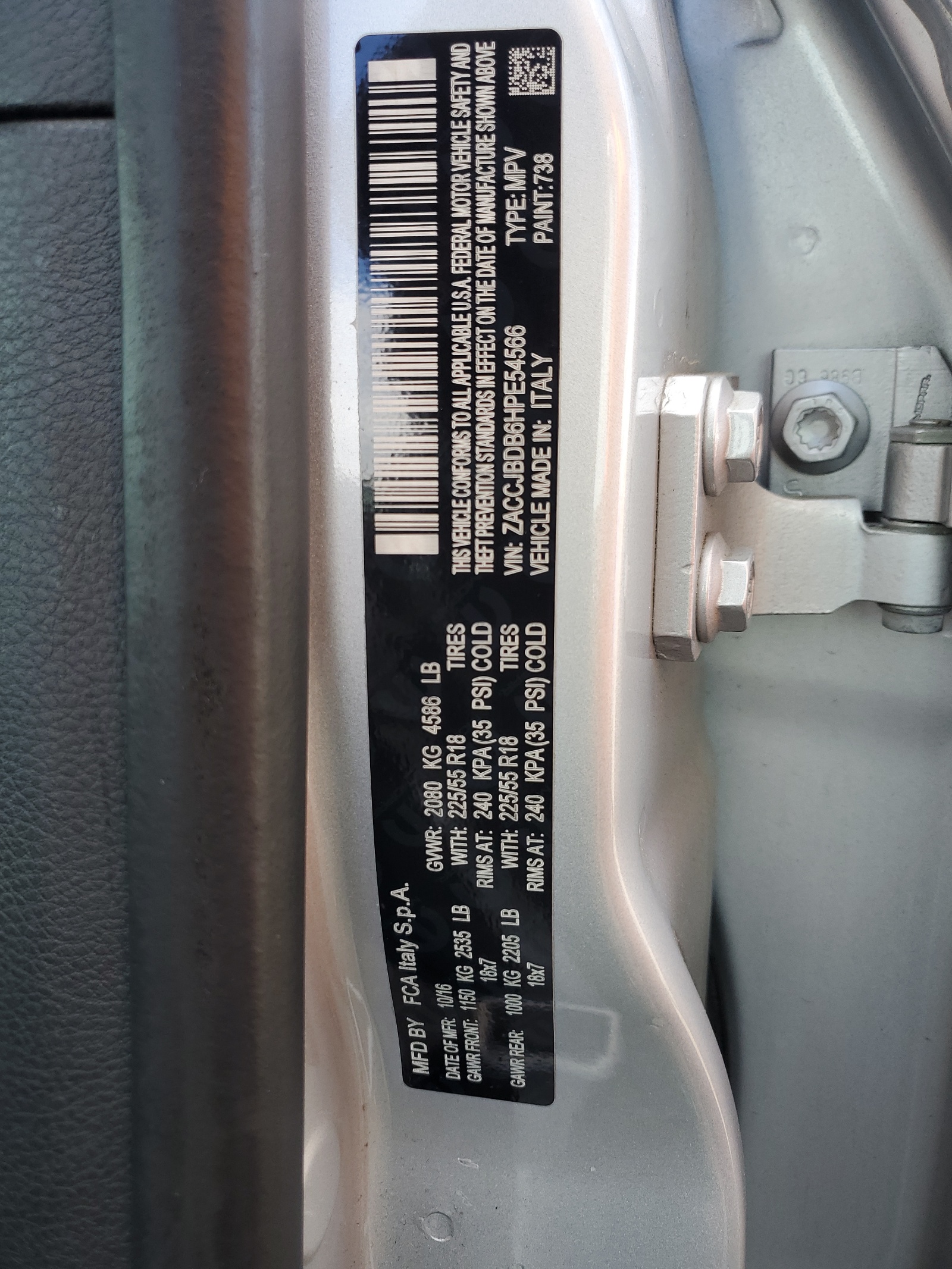 ZACCJBDB6HPE54566 2017 Jeep Renegade Limited