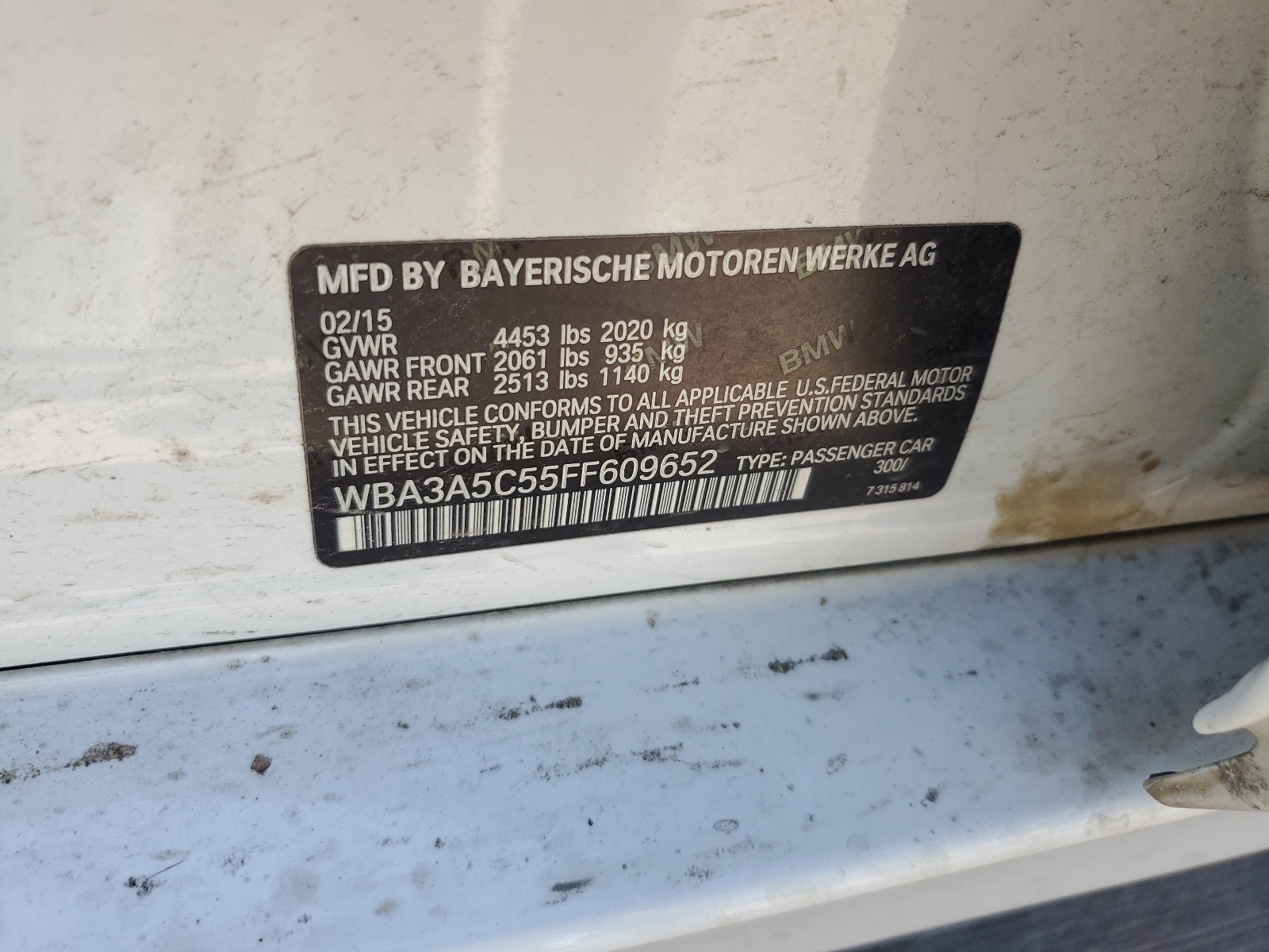 WBA3A5C55FF609652 2015 BMW 328 I