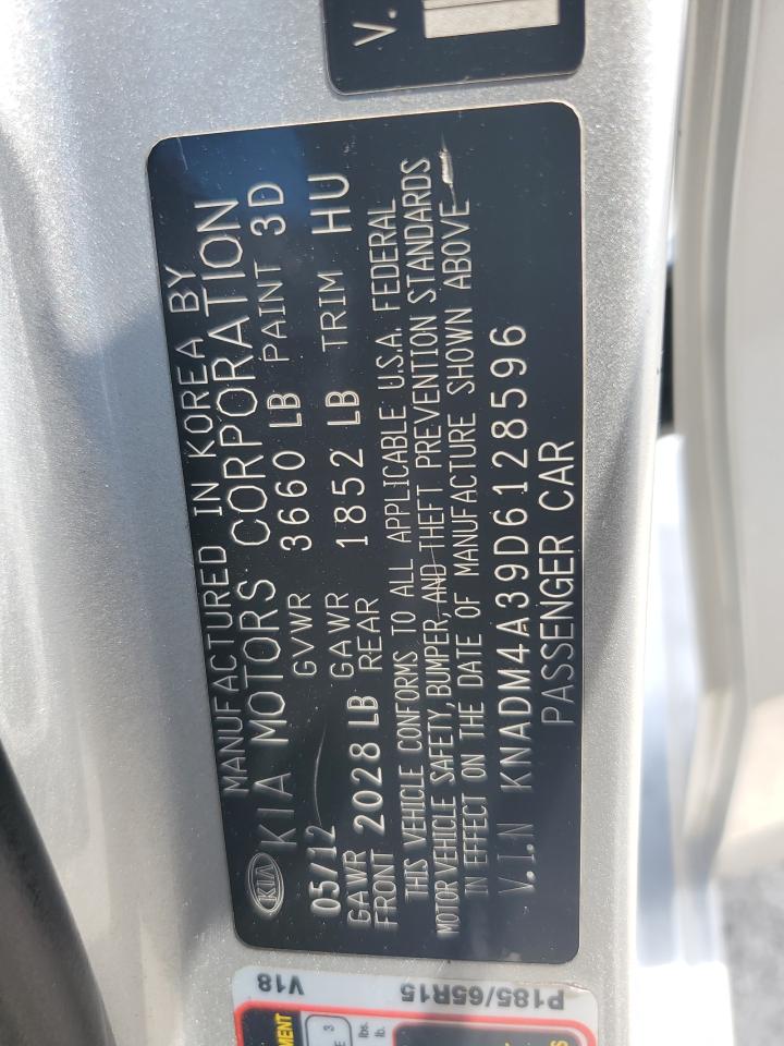 2013 Kia Rio Lx VIN: KNADM4A39D6128596 Lot: 58958024