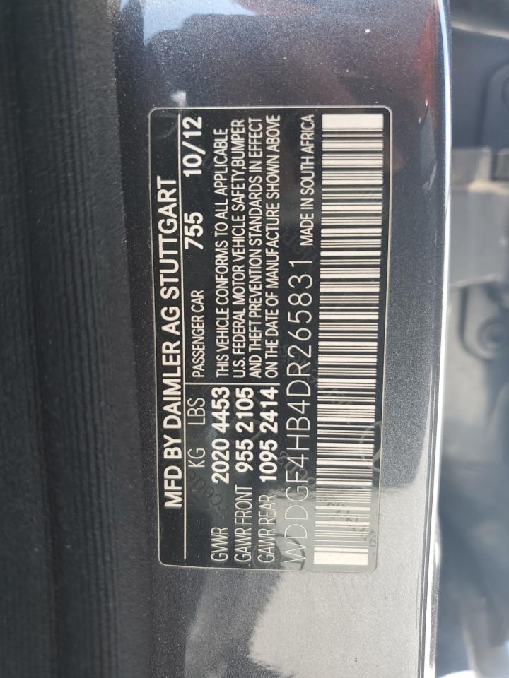 2013 Mercedes-Benz C 250 VIN: WDDGF4HB4DR265831 Lot: 59978034