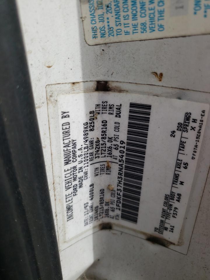 1994 Ford F350 VIN: 1FDKF37H3RNA54019 Lot: 55022764