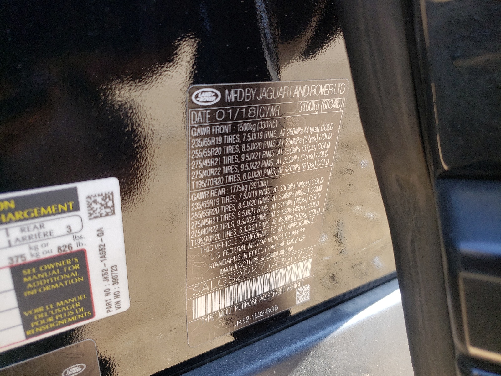 SALGS2RK7JA390723 2018 Land Rover Range Rover Hse