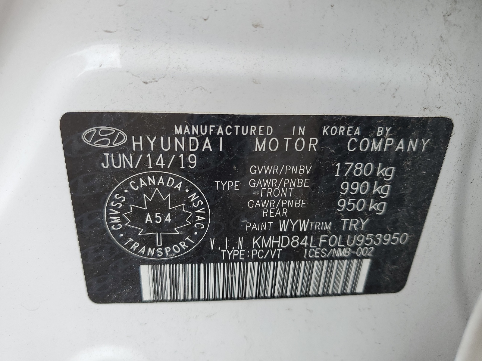 KMHD84LF0LU953950 2020 Hyundai Elantra Sel