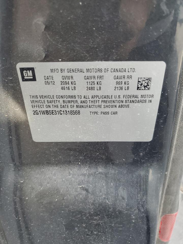 2012 Chevrolet Impala Lt VIN: 2G1WB5E31C1318568 Lot: 59469874