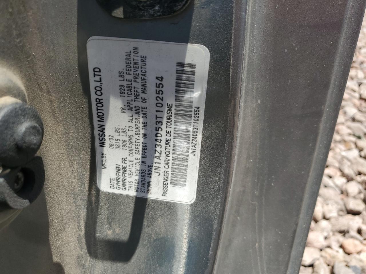 2003 Nissan 350Z Coupe VIN: JN1AZ34D53T102554 Lot: 60972384