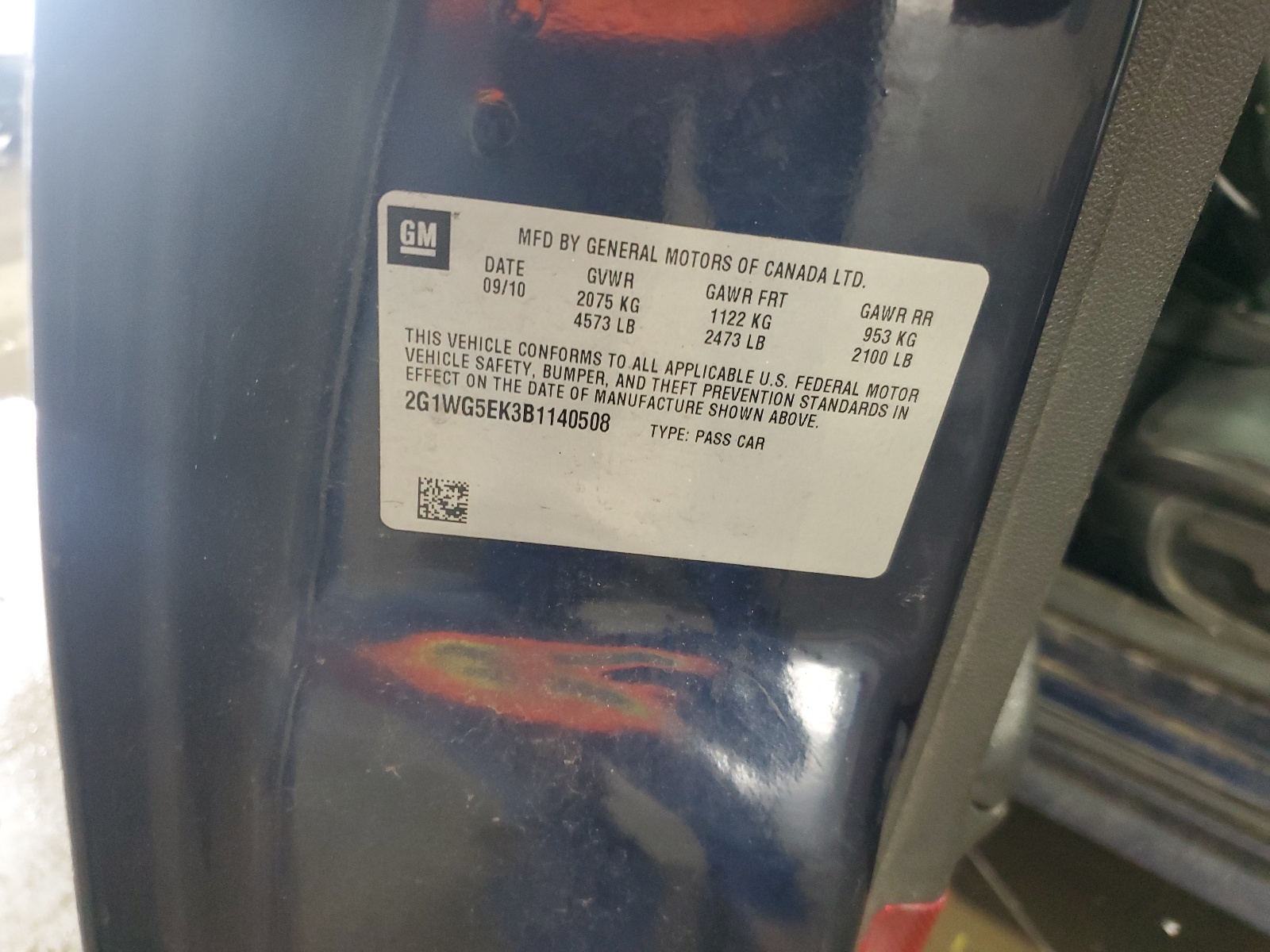 2G1WG5EK3B1140508 2011 Chevrolet Impala Lt