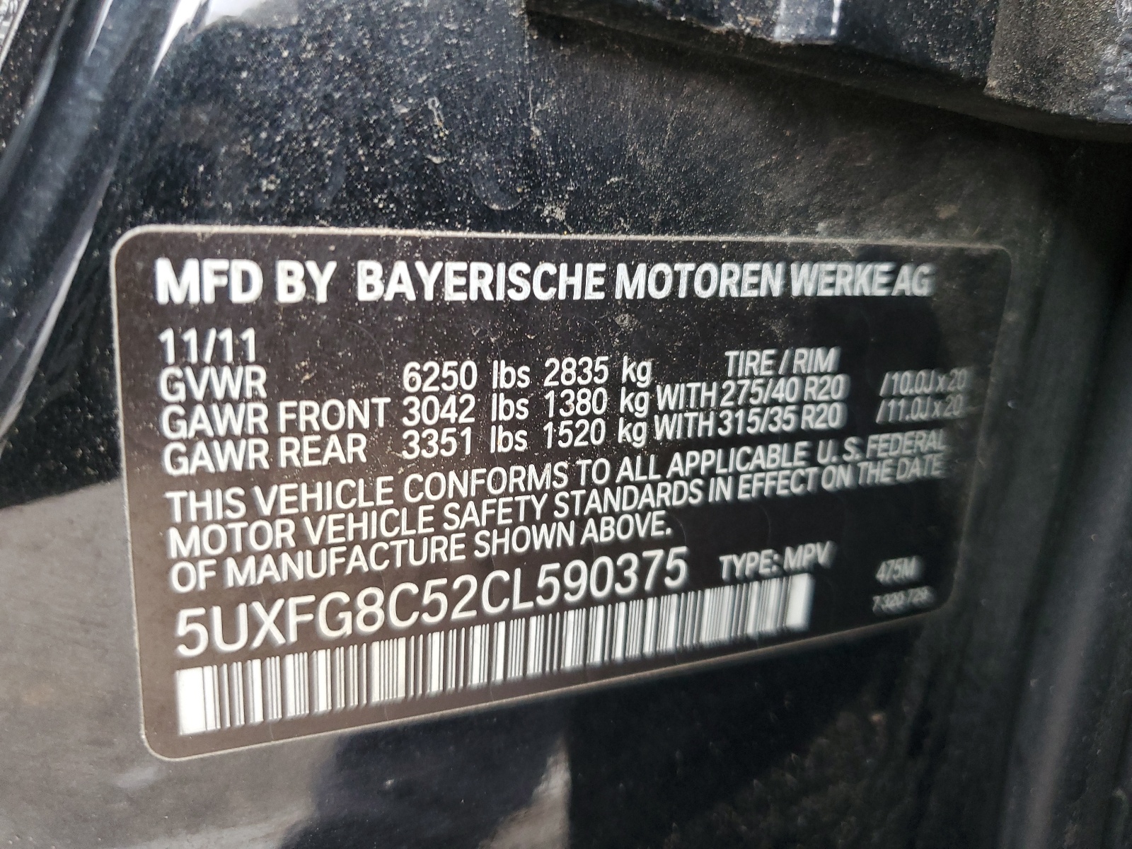 5UXFG8C52CL590375 2012 BMW X6 xDrive50I