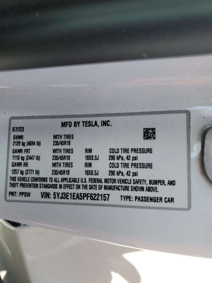 5YJ3E1EA5PF622157 2023 Tesla Model 3