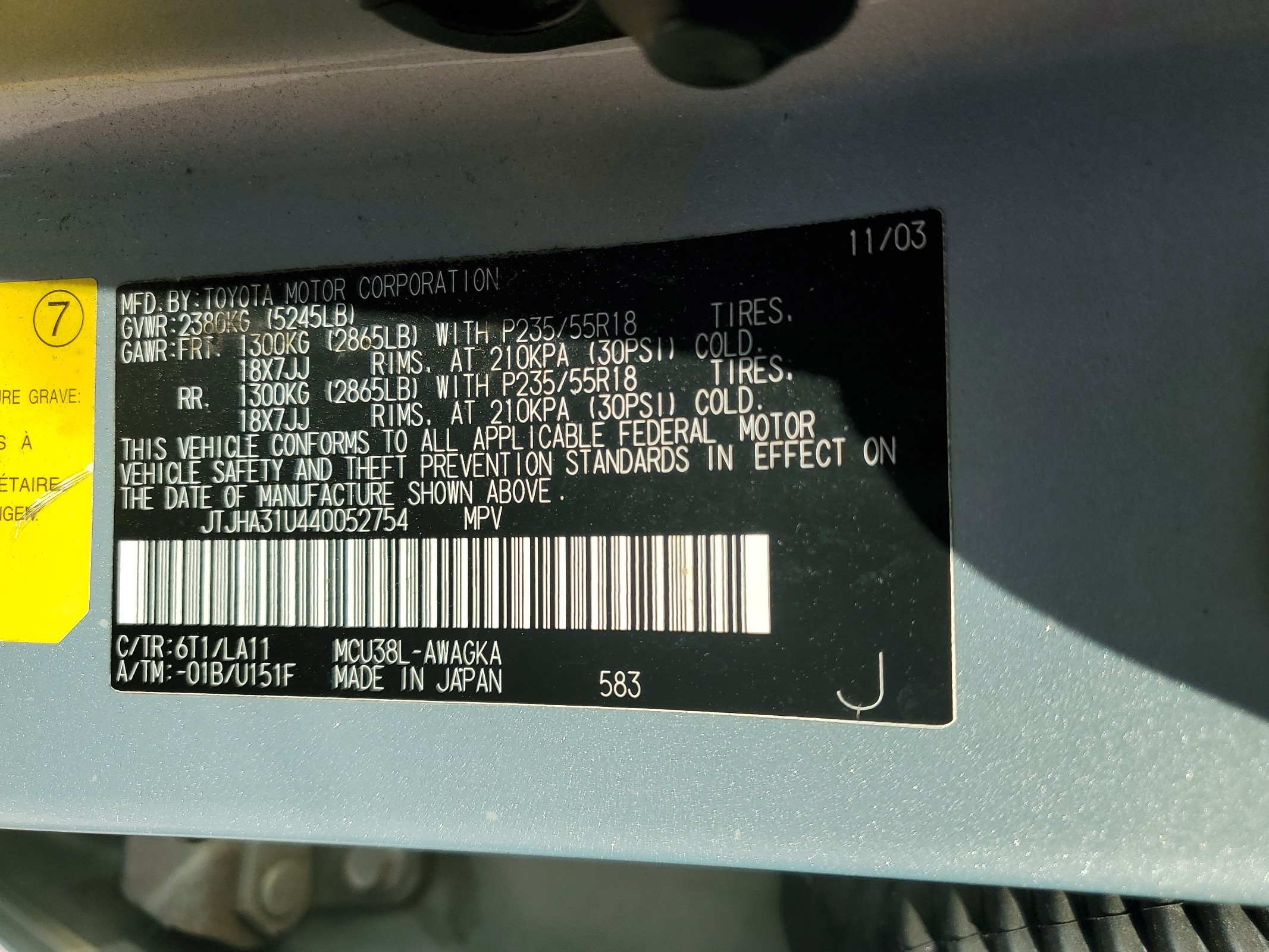 JTJHA31U440052754 2000 Lexus Rx 330