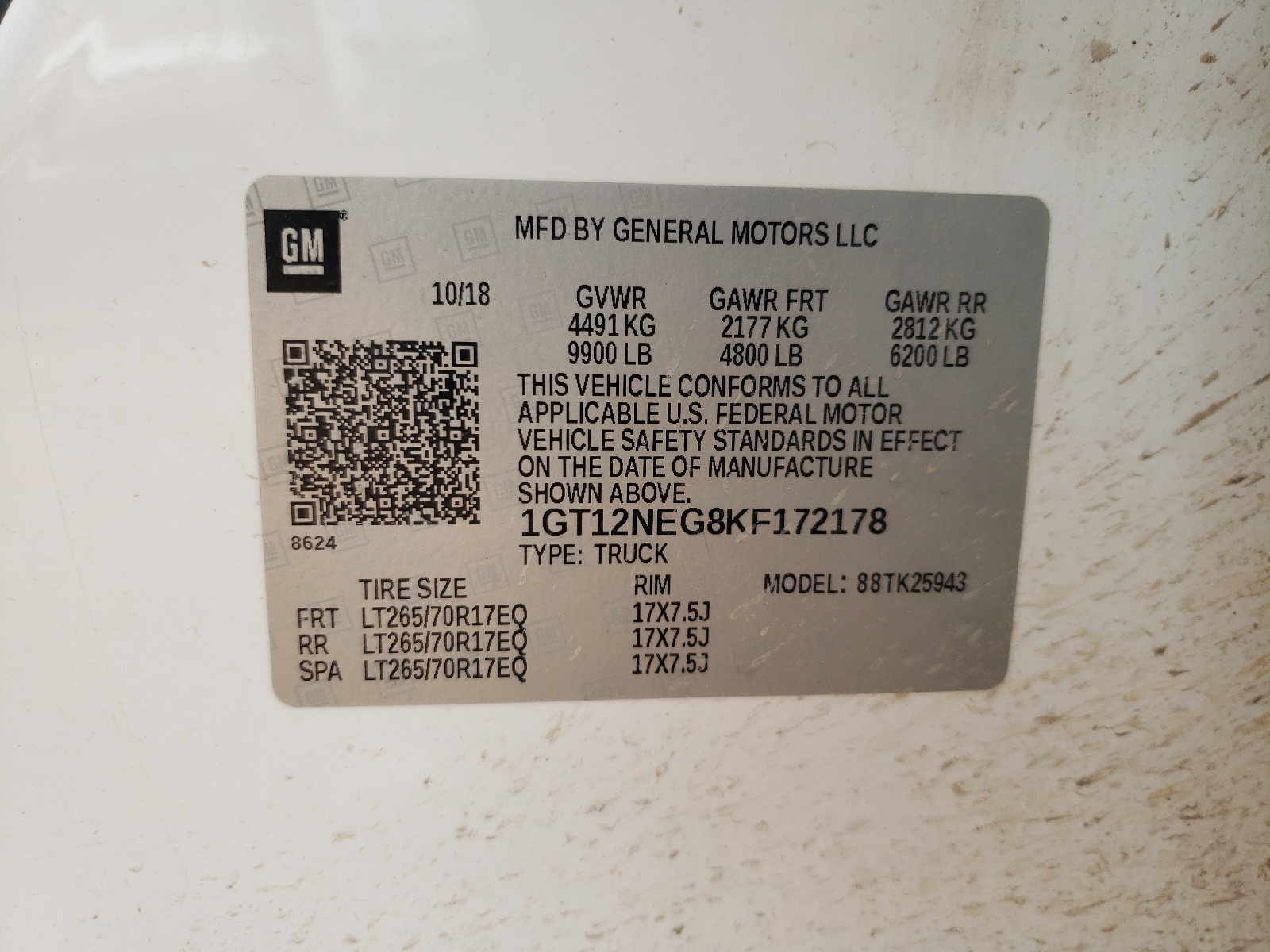 1GT12NEG8KF172178 2019 GMC Sierra K2500 Heavy Duty