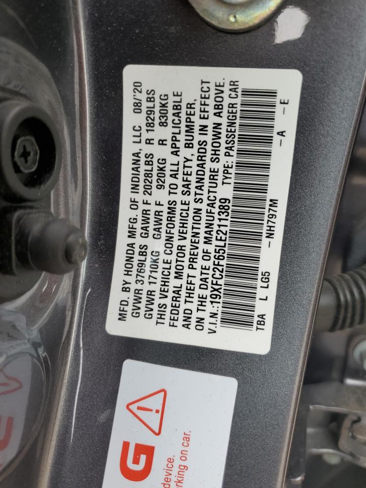 19XFC2F65LE211389 2020 HONDA CIVIC - Image 12