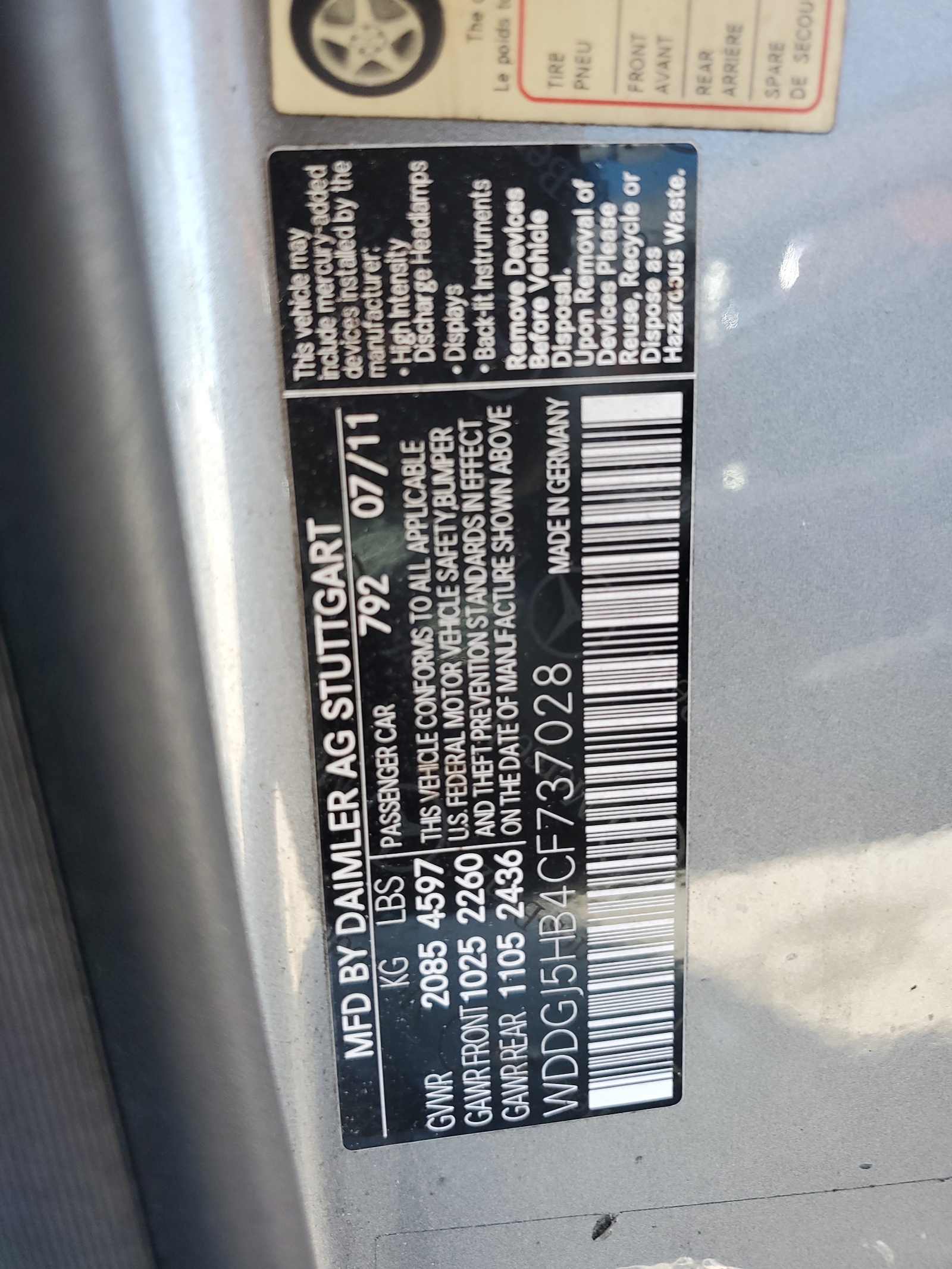 WDDGJ5HB4CF737028 2012 Mercedes-Benz C 350