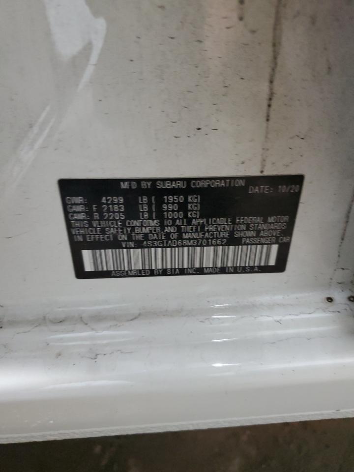 2021 Subaru Impreza VIN: 4S3GTAB68M3701662 Lot: 61306934