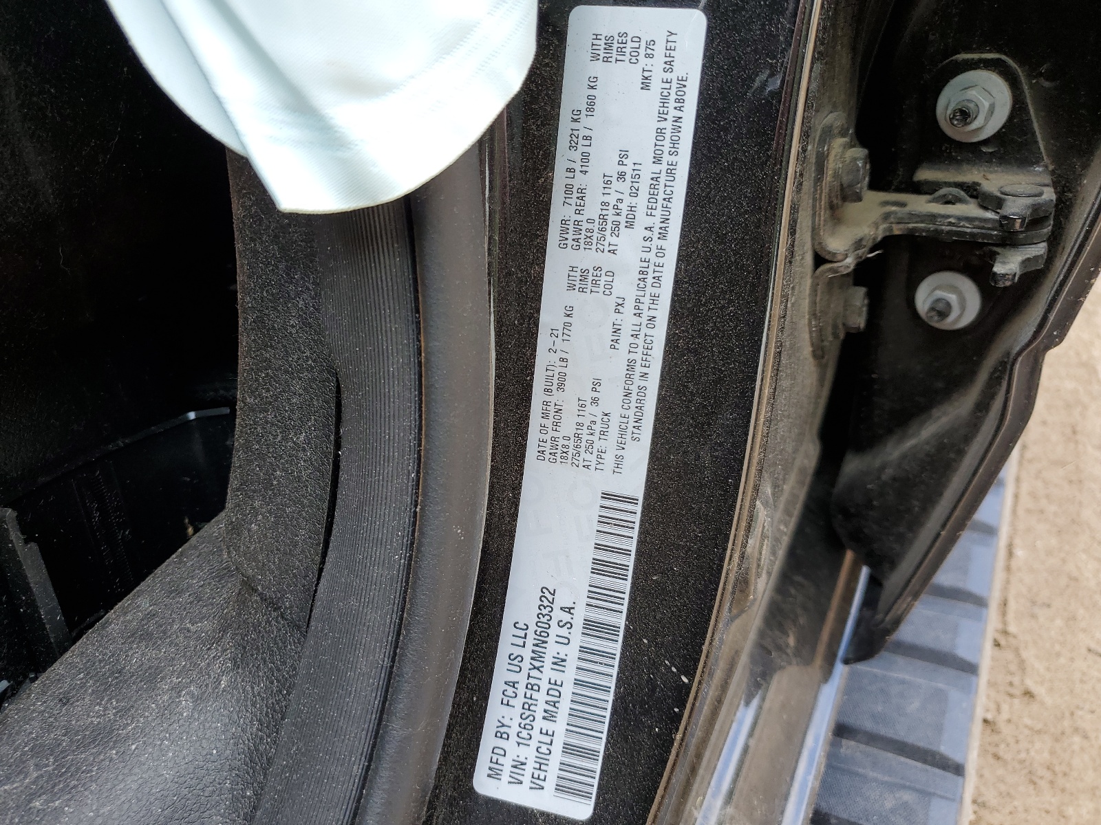 1C6SRFBTXMN603322 2021 Ram 1500 Big Horn/Lone Star