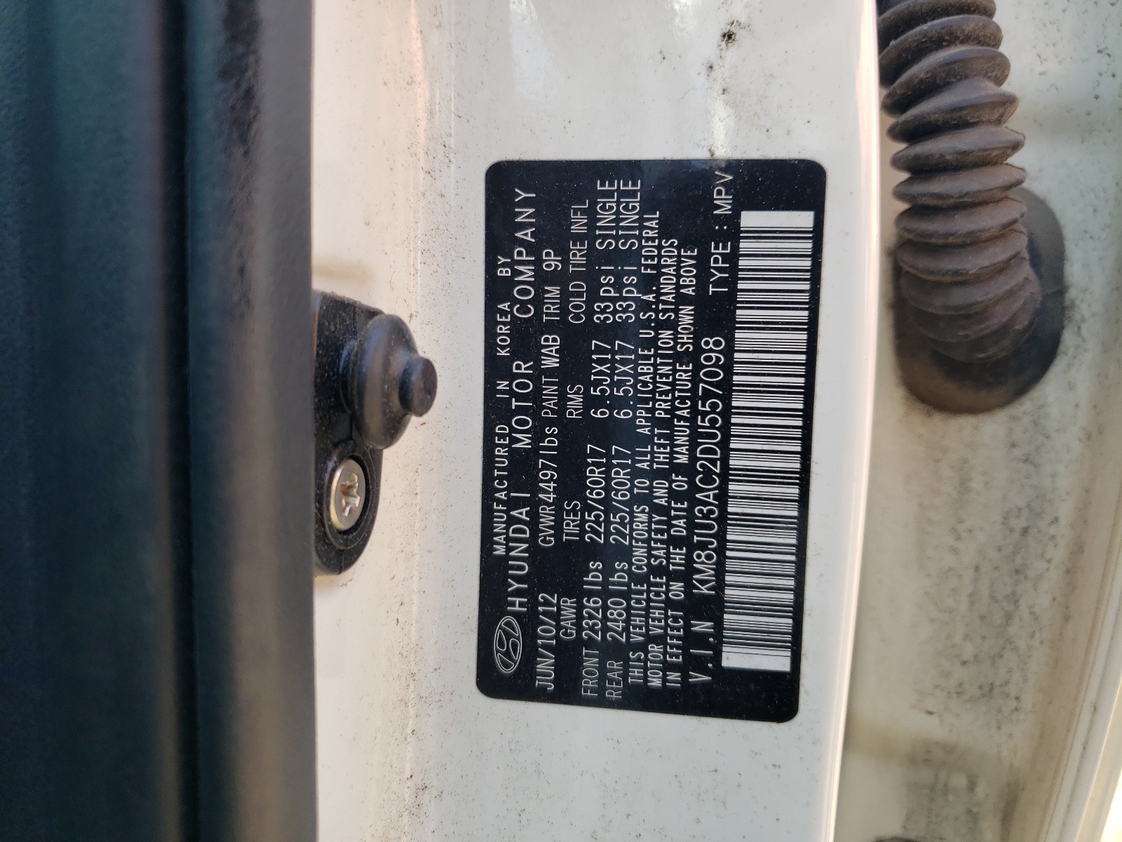 KM8JU3AC2DU557098 2013 Hyundai Tucson Gls