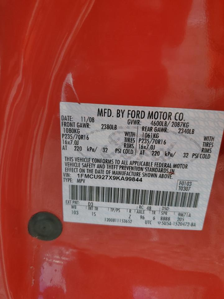 1FMCU927X9KA99844 2009 Ford Escape Xls