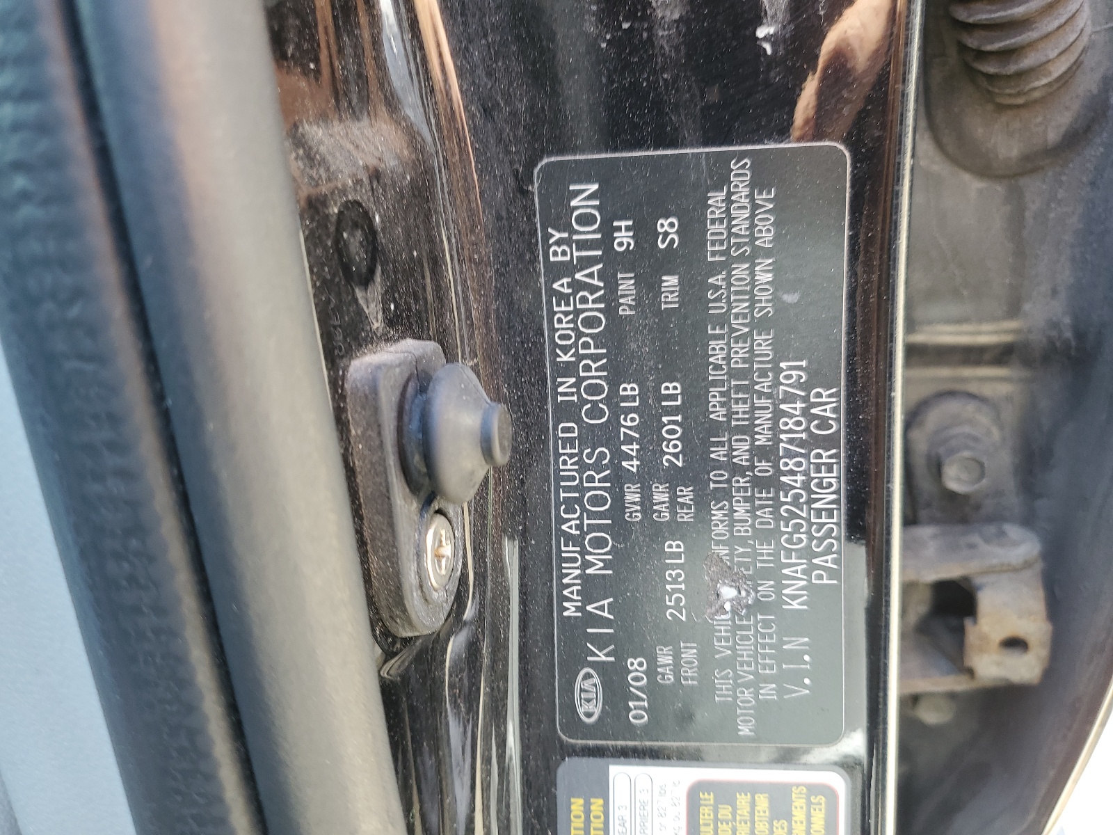 KNAFG525487184791 2008 Kia Rondo Base