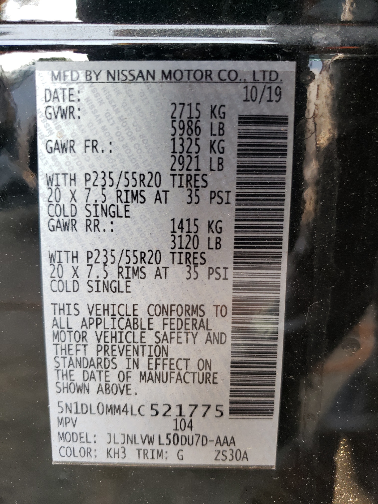 5N1DL0MM4LC521775 2020 Infiniti Qx60 Luxe