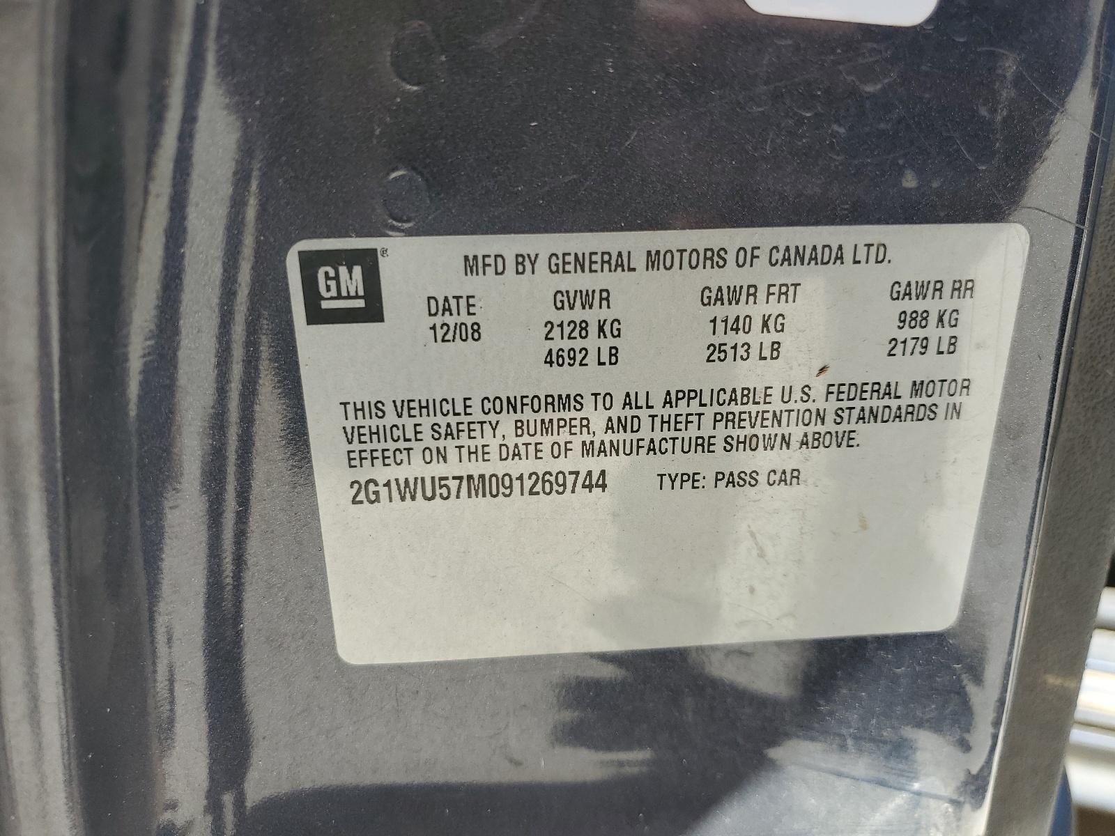 2G1WU57M091269744 2009 Chevrolet Impala Ltz