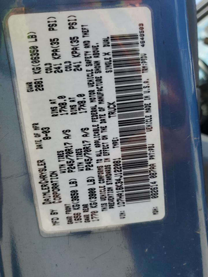 2004 Dodge Ram 1500 St VIN: 1D7HA16K34J122081 Lot: 60608294