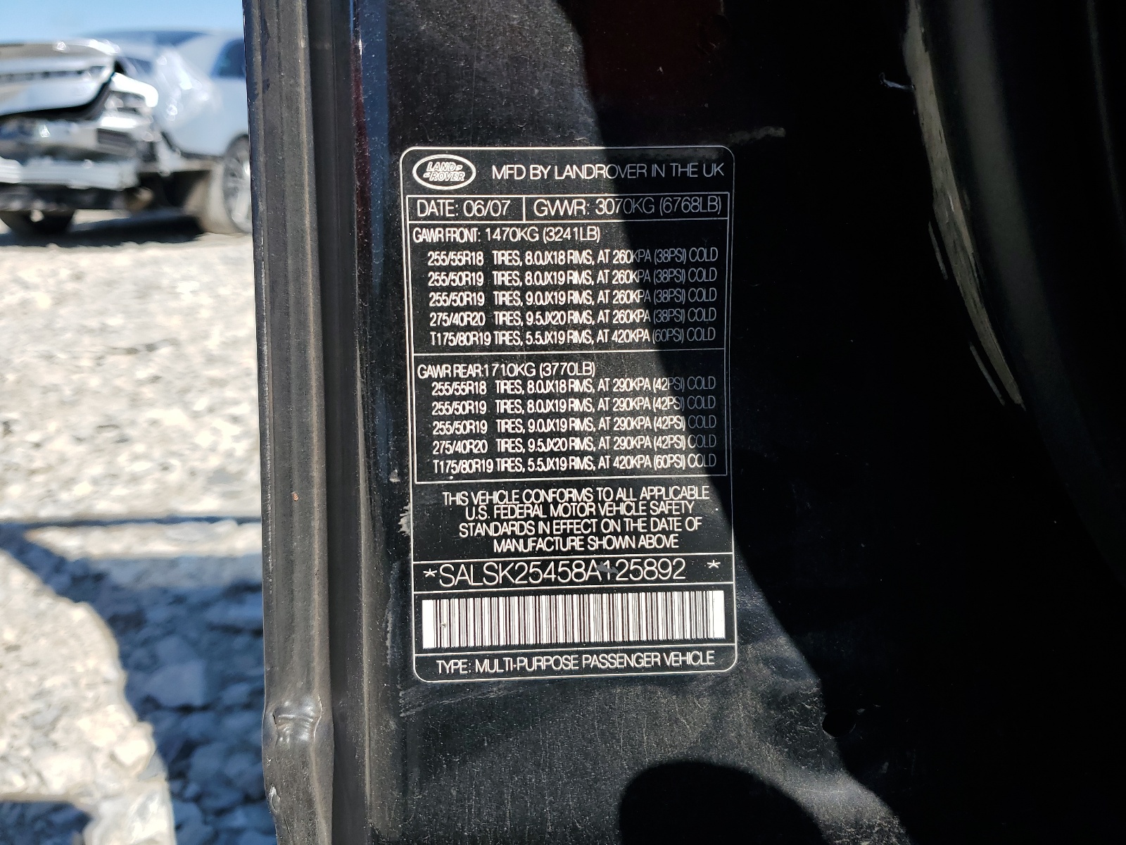 SALSK25458A125892 2008 Land Rover Range Rover Sport Hse