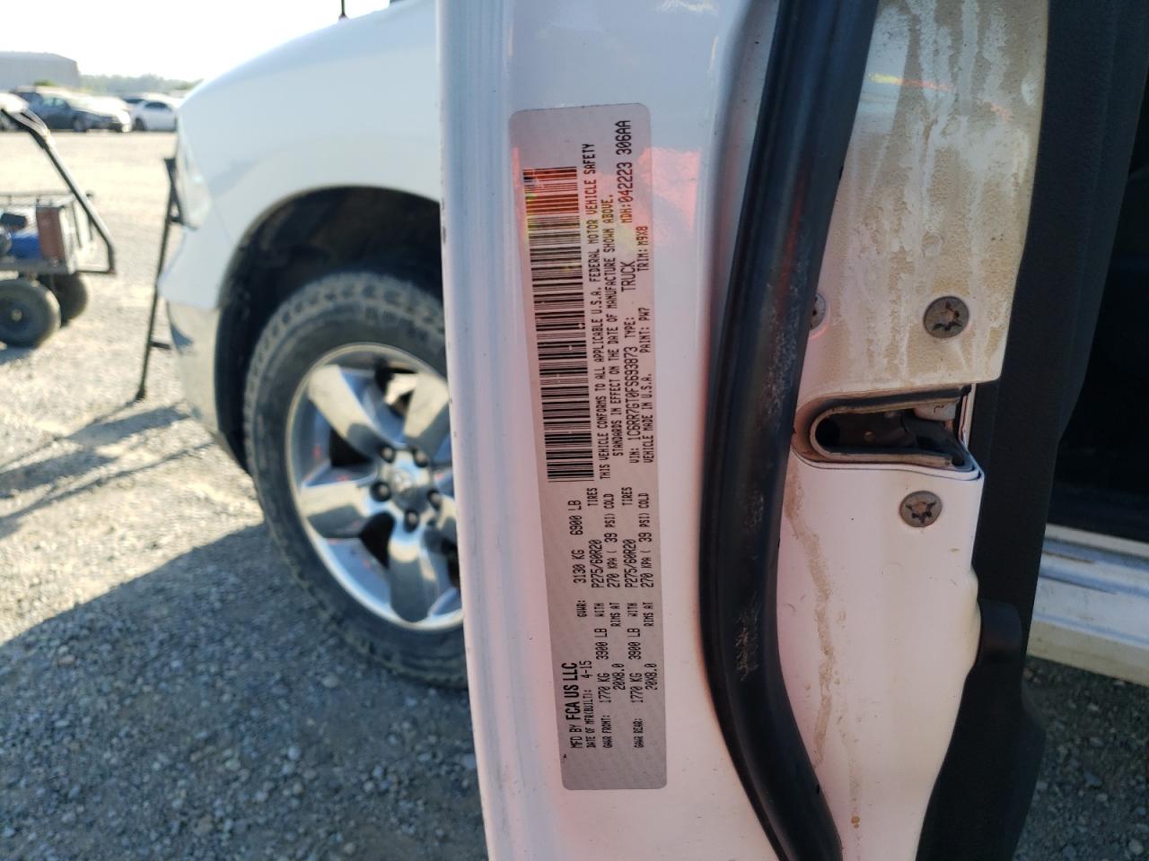 2015 Ram 1500 Slt VIN: 1C6RR7GT0FS693873 Lot: 58736974