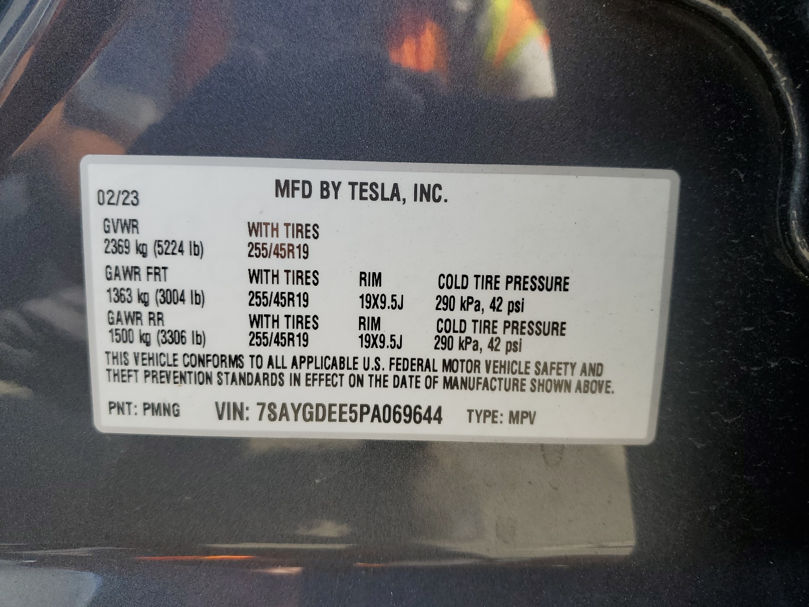 7SAYGDEE5PA069644 2023 Tesla Model Y