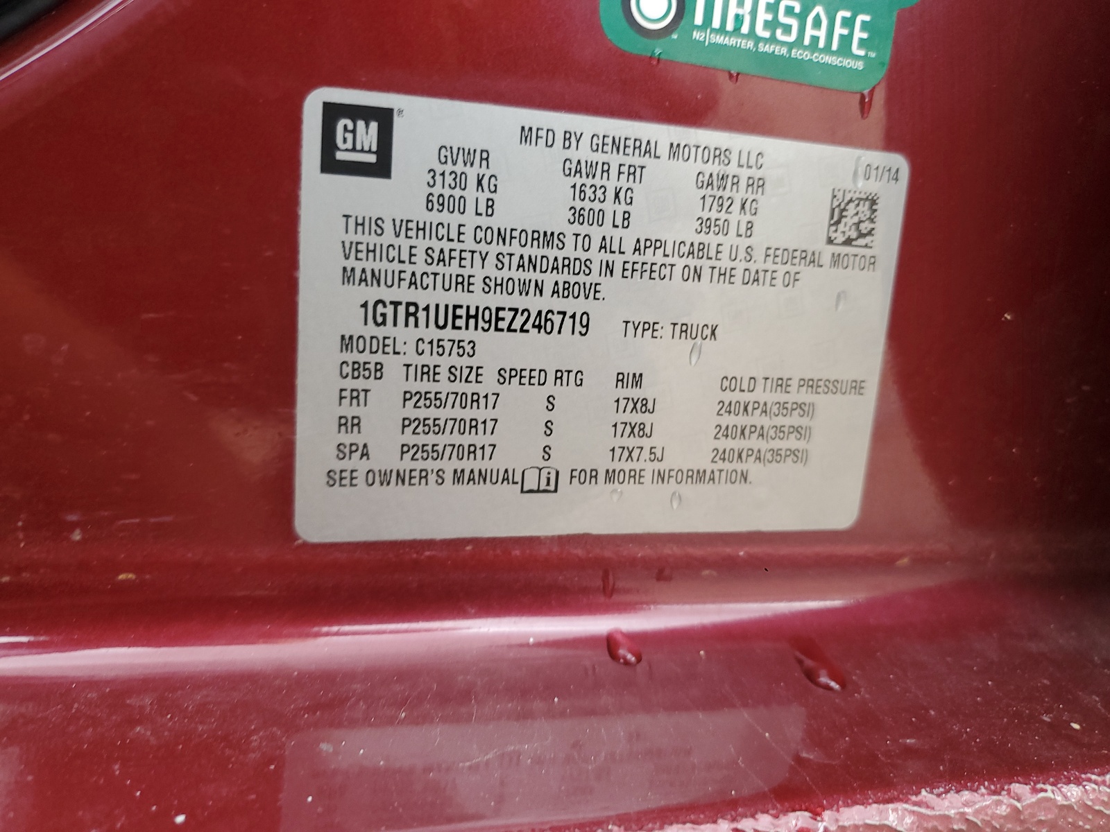 1GTR1UEH9EZ246719 2014 GMC Sierra C1500 Sle