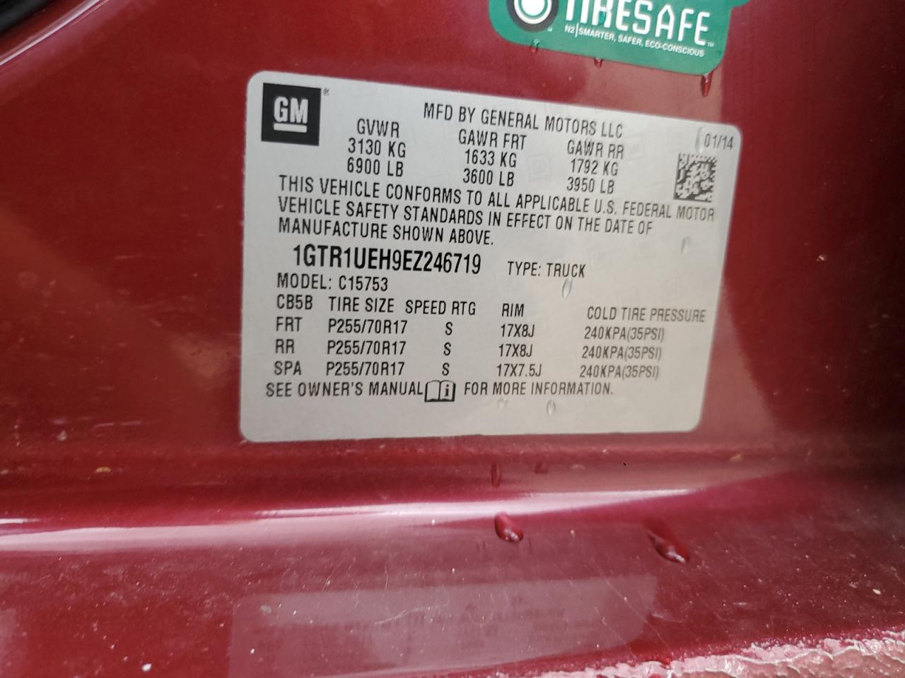 2014 GMC Sierra C1500 Sle VIN: 1GTR1UEH9EZ246719 Lot: 57070864