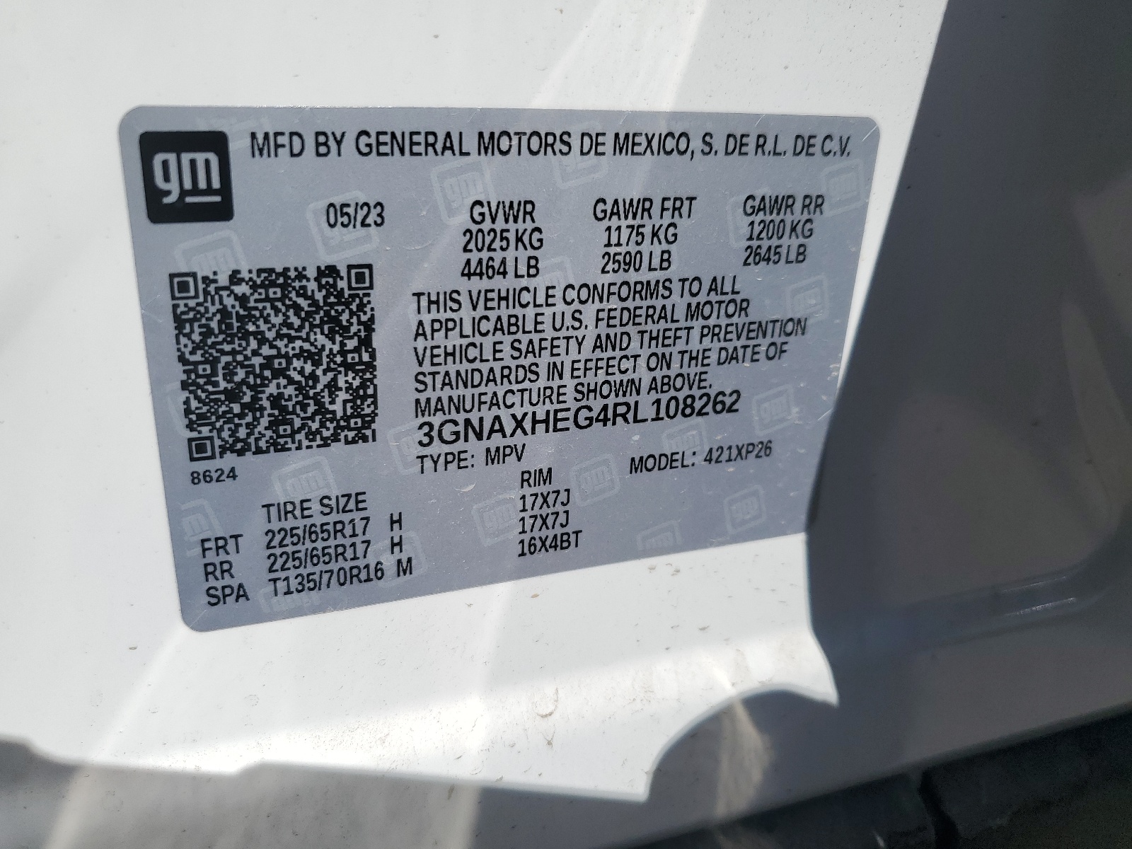 3GNAXHEG4RL108262 2024 Chevrolet Equinox Ls