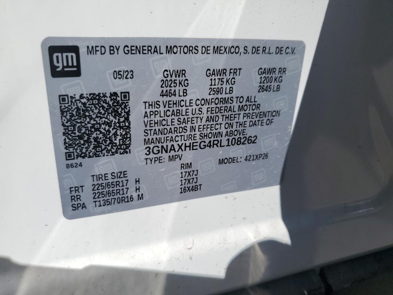 2024 Chevrolet Equinox Ls VIN: 3GNAXHEG4RL108262 Lot: 58651724