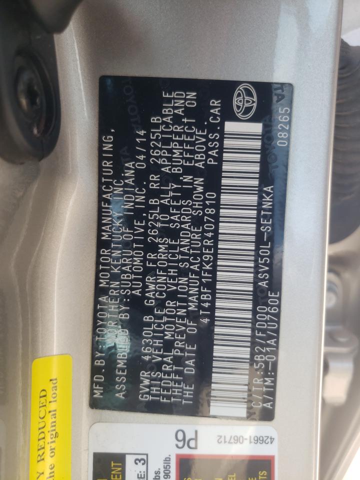 4T4BF1FK9ER407810 2014 Toyota Camry L