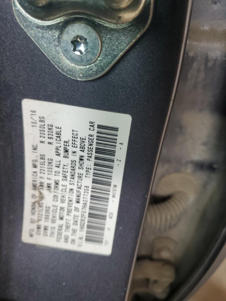 1HGCR2F57HA077358 2017 HONDA ACCORD - Image 12