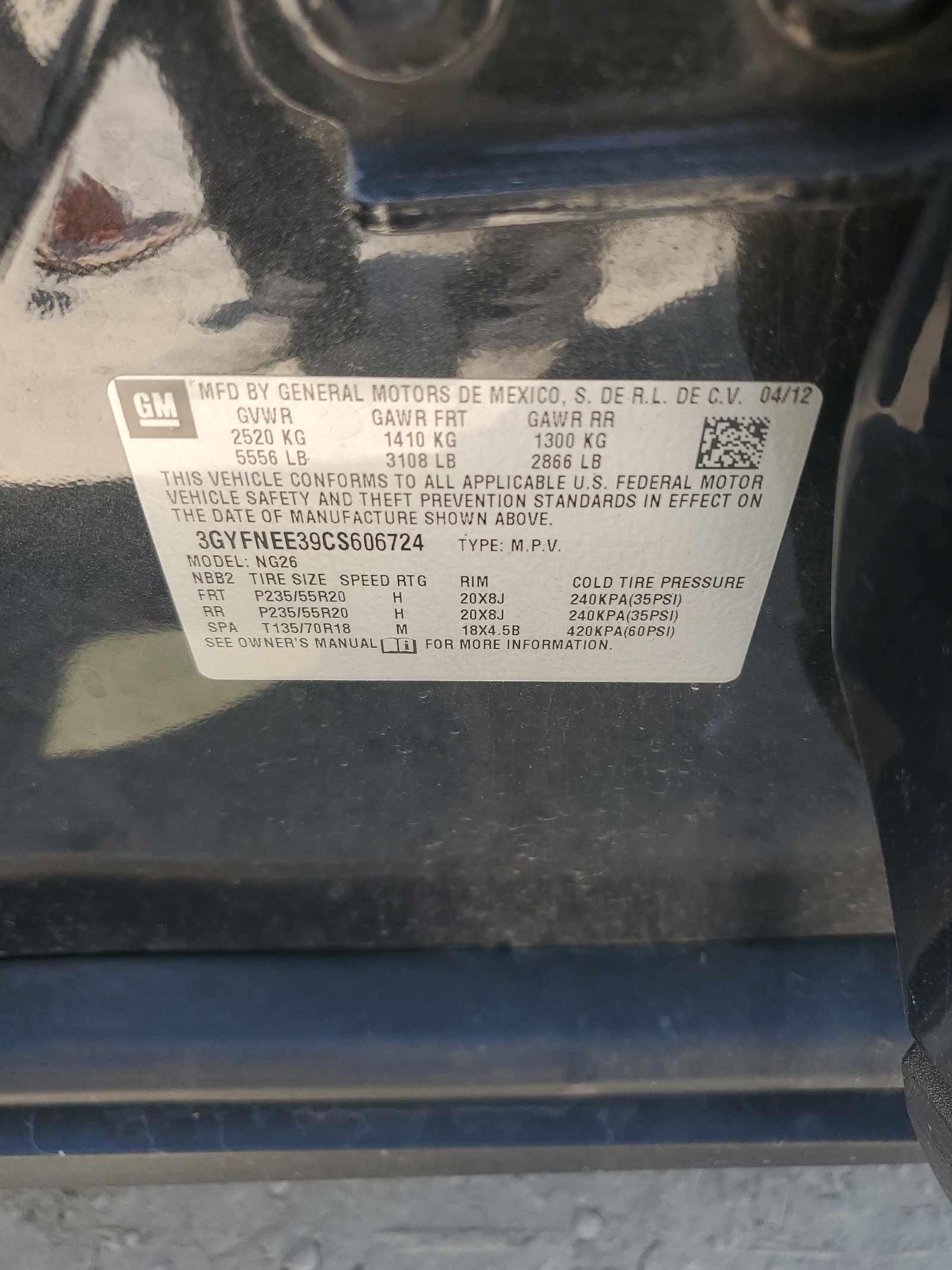 3GYFNEE39CS606724 2012 Cadillac Srx Performance Collection