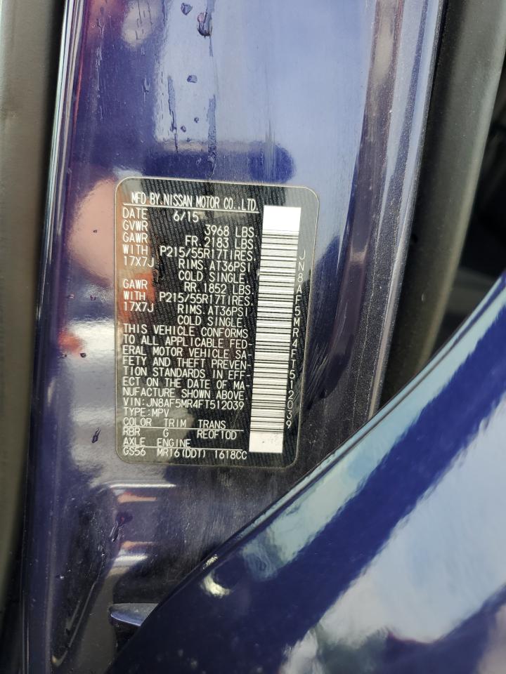 2015 Nissan Juke S VIN: JN8AF5MR4FT512039 Lot: 59511414