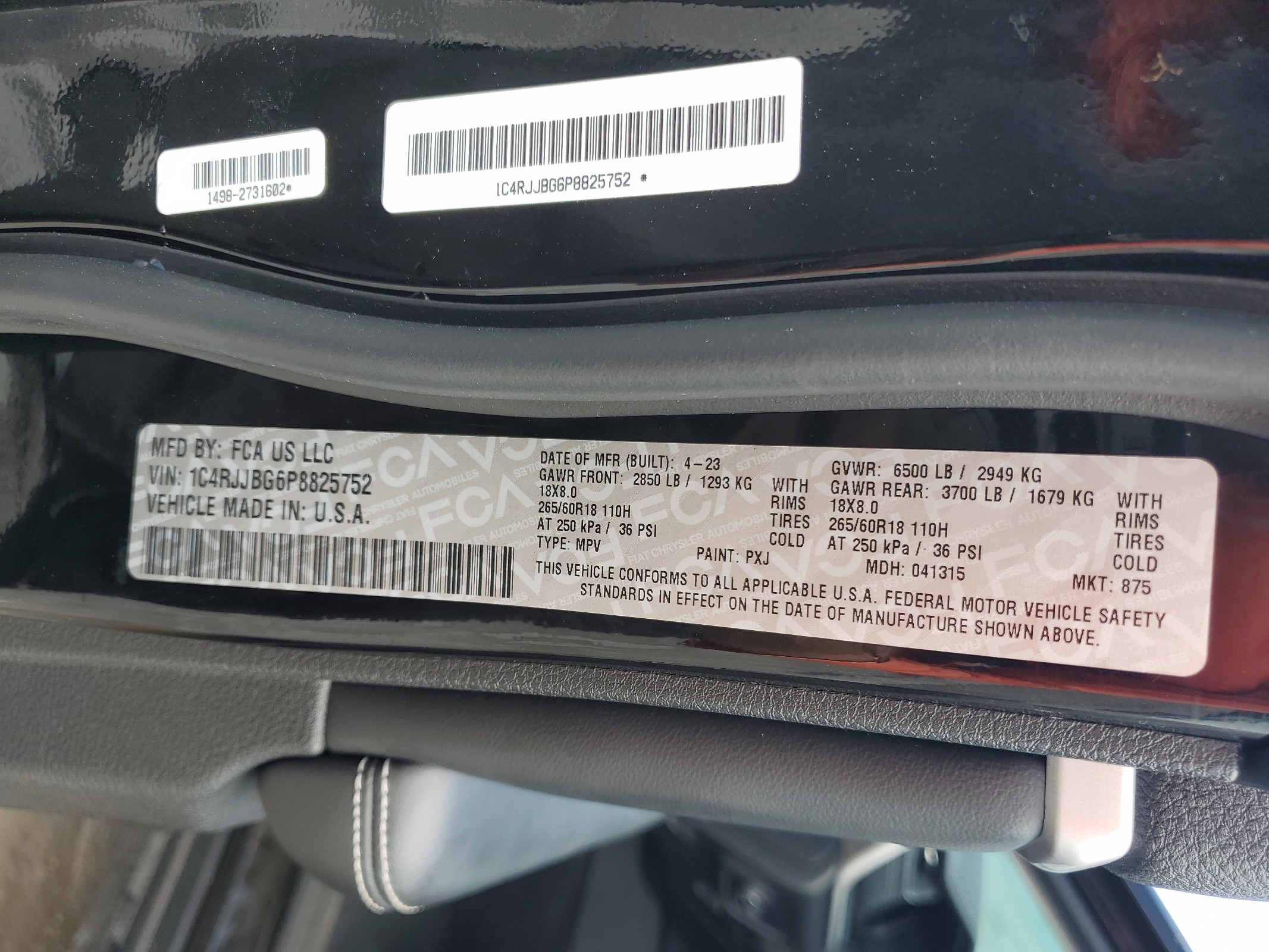 1C4RJJBG6P8825752 2023 Jeep Grand Cherokee L Limited